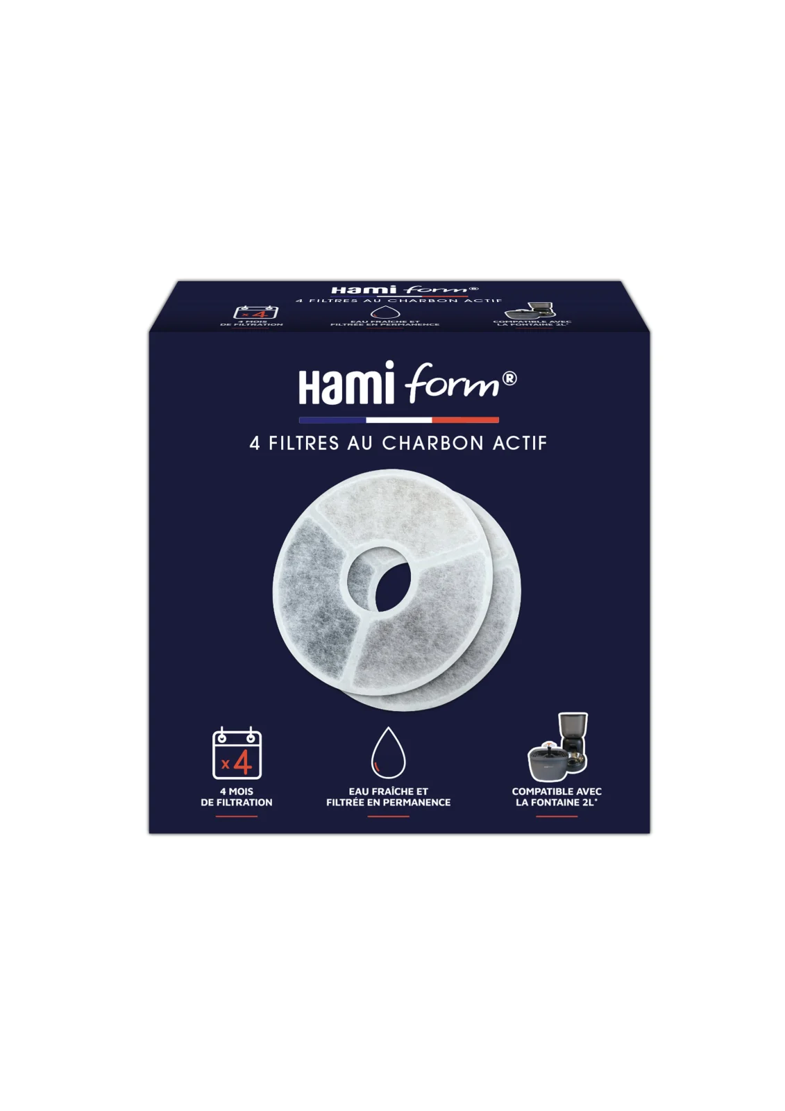 Hamiform - Filtres au Charbon Actif pour Fontaine 2L - x4