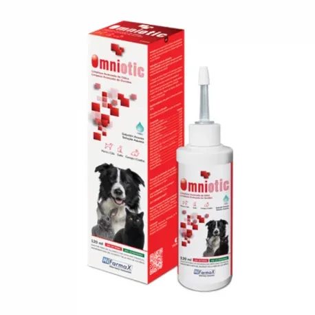Hilfarmax Omniotic limpieza de oídos para perros gatos y conejos.
