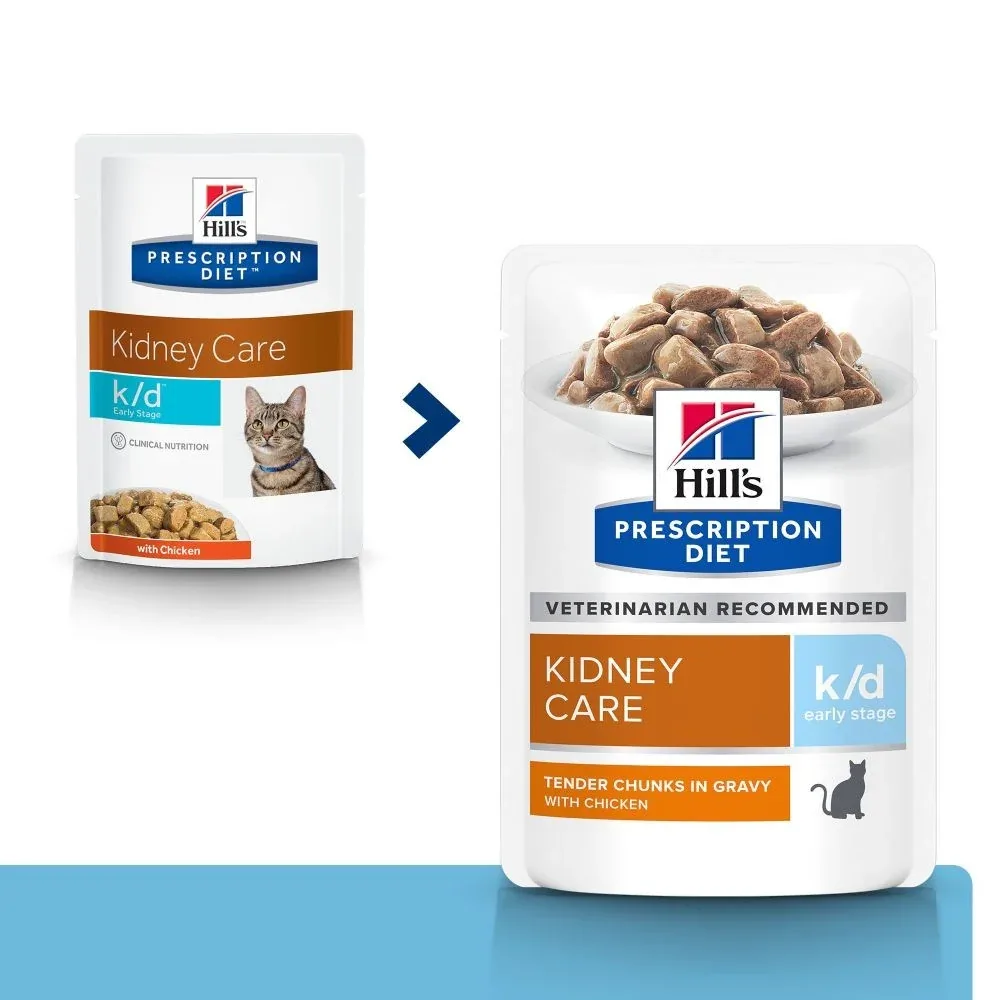 Hill's Prescription Diet k/d Kidney Care Early Stage en sachets au poulet - pâtée chat - Image 2