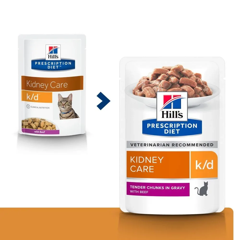 Hill's Prescription Diet k/d Kidney Care en bouchées au bœuf - pâtée chat - Image 2