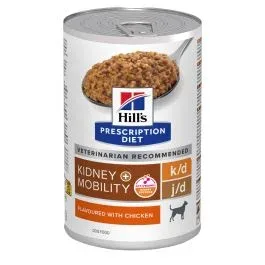Hill’s Prescription Diet k/d Kidney + Mobility – Pâtée pour Chien au Poulet – 12 x boîte de 370 g – Boites, pâtées et sachets Chien – Nourritures pour chien Hill’s