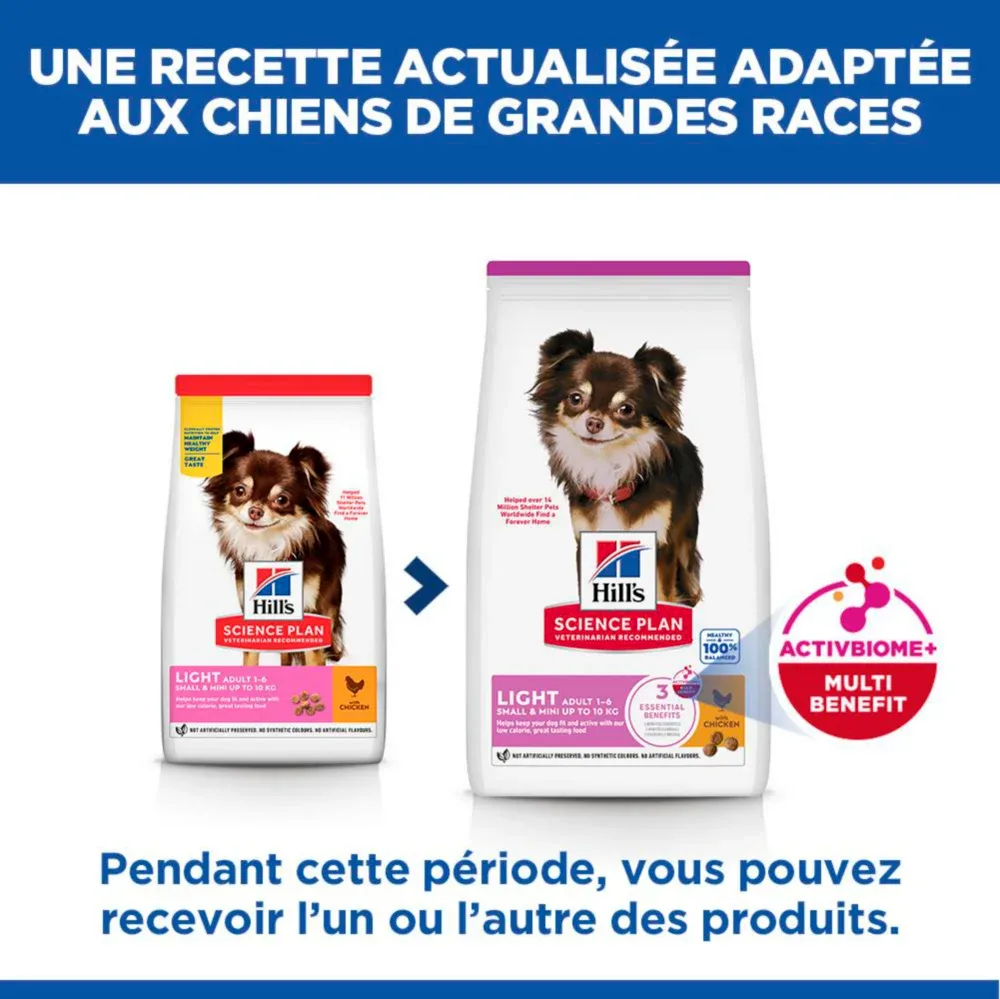 Hill's Science Plan Light Small & Mini Adult au poulet - croquettes chien
