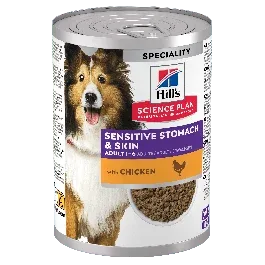 Hill’s Science Plan Sensitive Stomach & Skin Nourriture Humide pour Chien Adulte au Poulet 12x370g en Boite – Boites, pâtées et sachets Chien – Nourritures pour chien Hill’s Science Plan