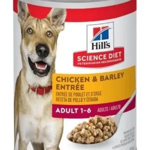 Hill’s Sciente Diet conserve pour chiens, entrée de poulet et d’orge 13 oz (370 g)