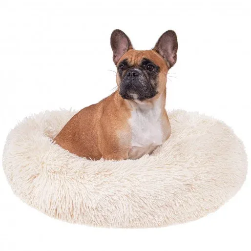 Hundebett Diamètre 40 cm beige longs poils