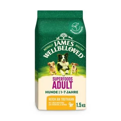 James Wellbeloved Superfoods Adult Hypoallergenic dinde, chou vert, quinoa