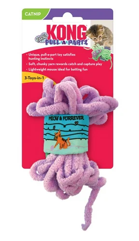 Jouet 3 en 1 pour chat avec herbe à chat, Kong Pull A Partz Yarnz