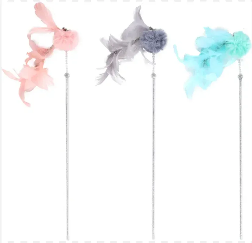 Jouet Bovee Canne à Pêche Pompon + Plume – Flamingo J’ai plus de croquettes