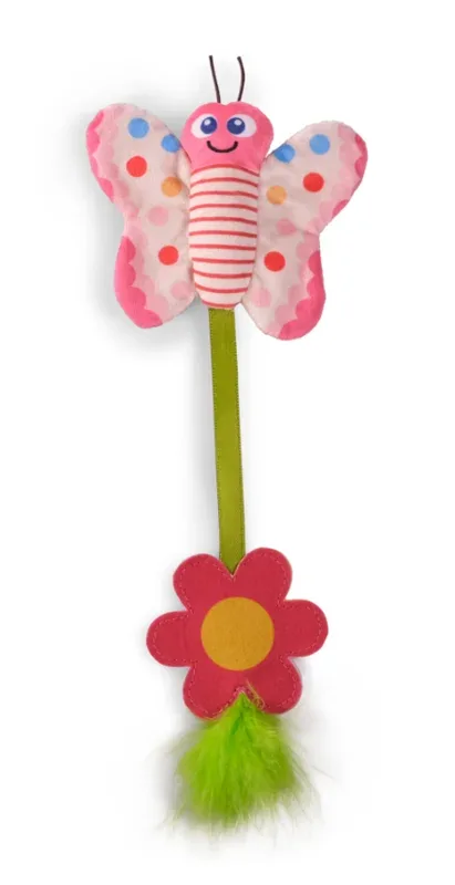 Jouet Chat Papillon avec fleur (22 cm) – Vadigran J’ai plus de croquettes