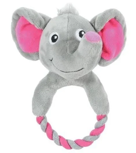 jouet chien peluche et corde élephant gris fr