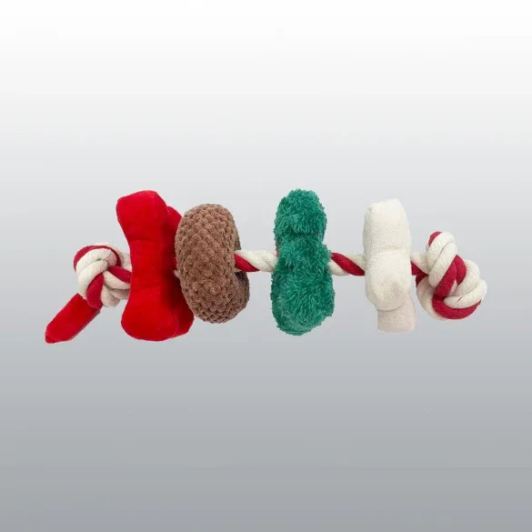 Jouet guirlande 4 jouets + corde Noël - Chien