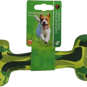 Jouet os à mâcher en caoutchouc massif pour chien (19 cm)