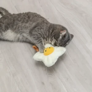 Jouet peluche oeuf au plat XXL - Chat