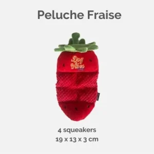 Jouet peluche plate fraise - Chien