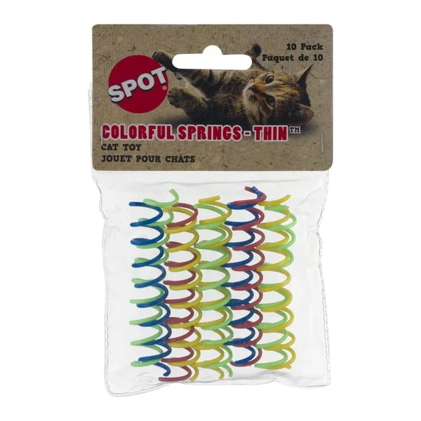 Jouet pour chat ressorts colorés minces paquet de 10 - Image 2