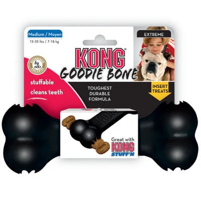 Jouet pour chiens Os Goodie Kong extrême noir