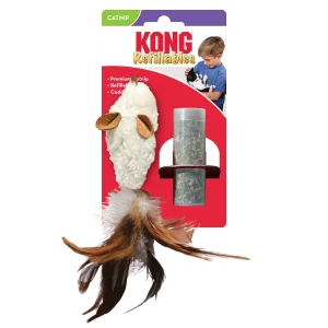 KONG - Jouet Refillables Feather Mouse pour Chats