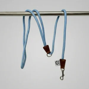 LAISSE ROSA. Bleu Sky – Laisse chien corde tressée & cuir