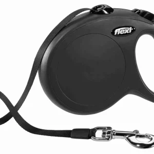 Laisse sangle Flexi « New Classic » – Noir (M) – Flexi J’ai plus de croquettes