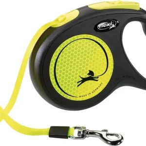 Laisse sangle « Flexi New Neon » jaune fluo (M) – Flexi J’ai plus de croquettes