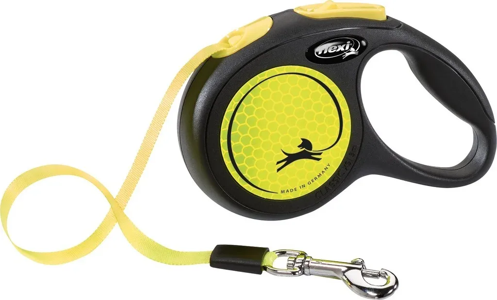 Laisse sangle « Flexi New Neon » jaune fluo (XS) – Flexi J’ai plus de croquettes
