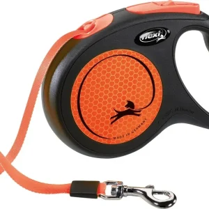 Laisse sangle « Flexi New Neon » orange fluo (M) – Flexi J’ai plus de croquettes