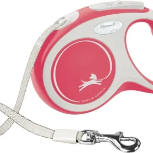 Laisse sangle « New Comfort » rouge et gris (S) – Flexi J’ai plus de croquettes