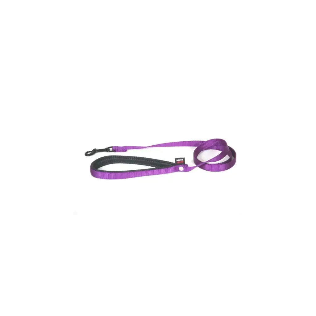 Laisse simple épaisseur en nylon – Mauve (120 cm x 1.6 cm) – Martin Sellier J’ai plus de croquettes