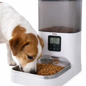 Leeby - Distributeur Automatique de Croquettes Programmable pour Chiens - 6L