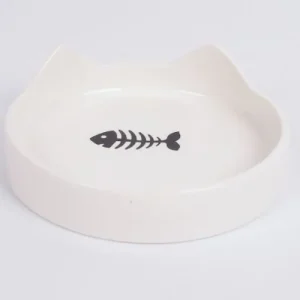 Leeby - Gamelle Forme Chat Céramique 13cm pour Chats