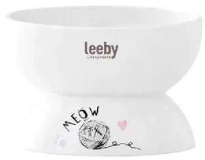 Leeby - Gamelle Surélevée Inclinée en Céramique pour Chats - 300ml