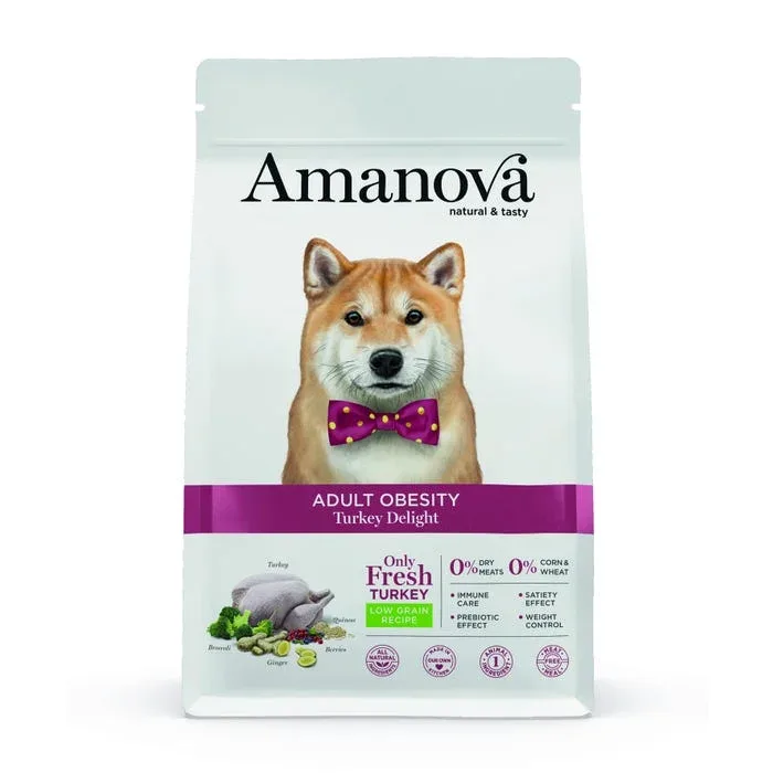 Les produits LaMaison.fr Alimentation – Croquettes chien goût dinde 10 kg Obesity AMANOVA