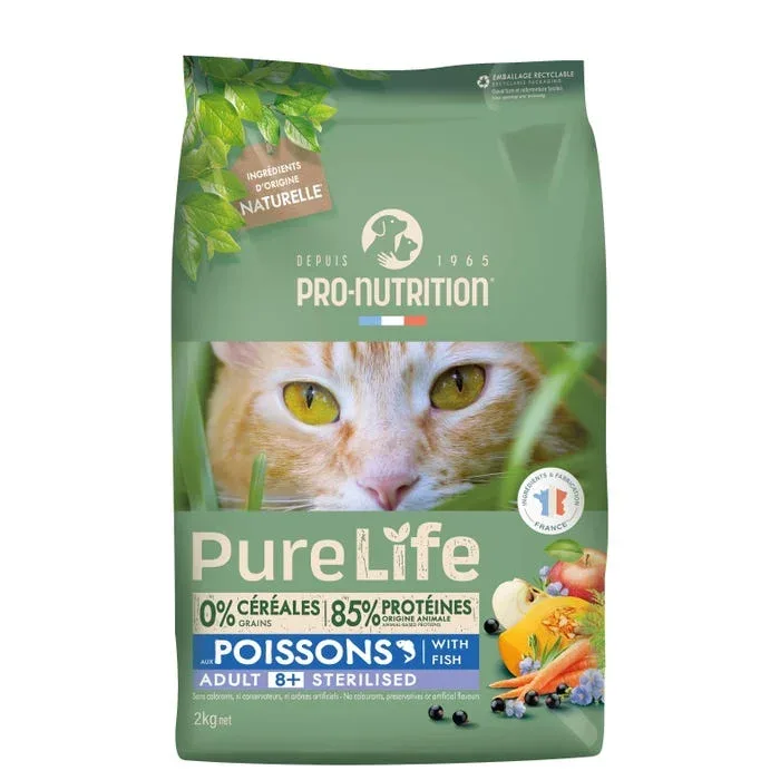 Les produits LaMaison.fr Alimentation – Croquettes pour chat 8+ stérilisé 2kg PURE LIFE