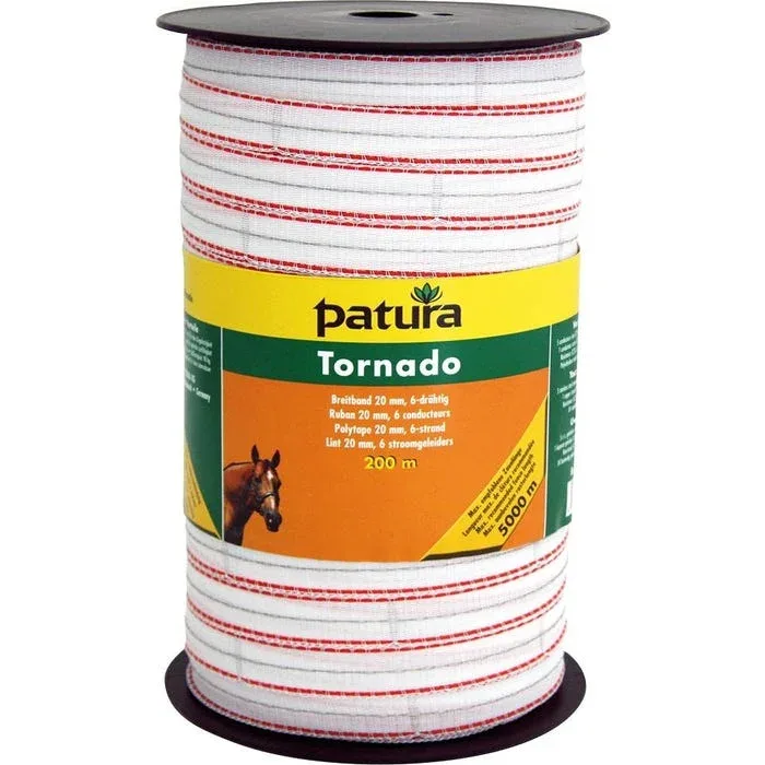 Les produits LaMaison.fr Fil, ruban et ronce – Ruban TORNADO 20 mm blanc/orange 400 m