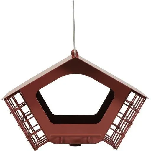 Les produits LaMaison.fr Habitat, accessoires – Mangeoire Cabane Duo XL rouge en métal
