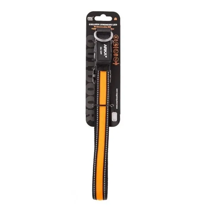 Les produits LaMaison.fr Sellerie, vêtement – Collier chien lumineux LED orange 45-63 MARTIN SELLIER