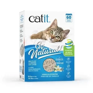 Litière agglomérante Catit multi-chats, à base de cosses de pois
