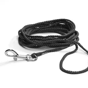 Longue laisse à boucle pour chien noir
