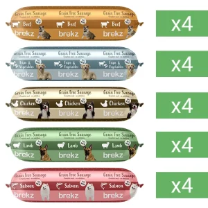 Lot économique saucisses sans céréales Brekz pour chien