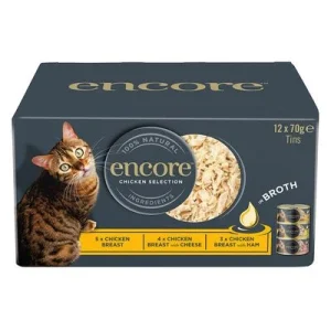 Lot mixte Encore en bouillon 12 x 70 g boîtes pour chat