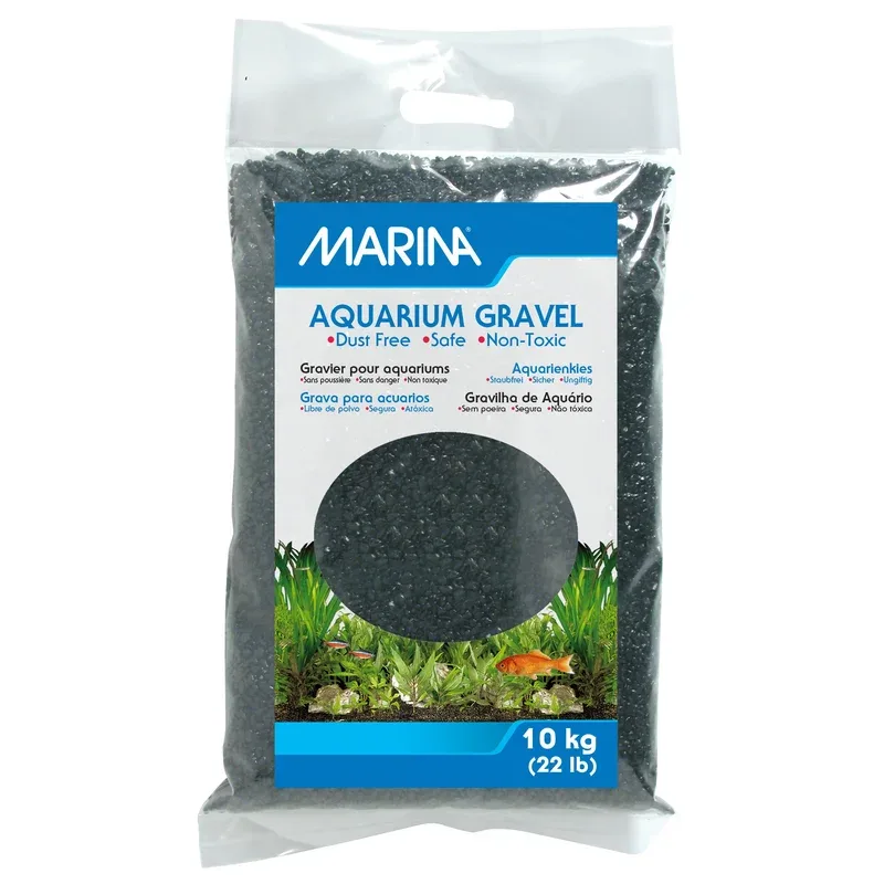MARINA Gravier Décoratif Noir 10kg pour Aquarium