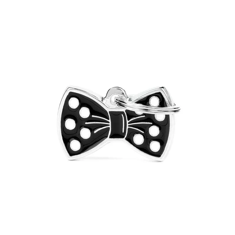Médaille Charms noeud papillon noir – MyFamily J’ai plus de croquettes