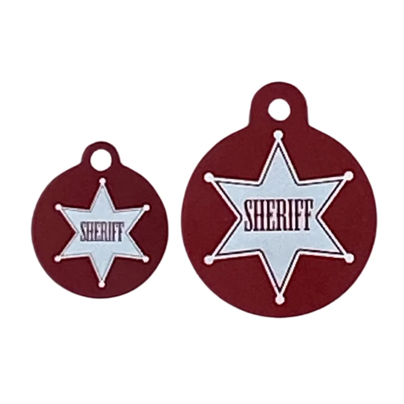 Médaille pour chien et chat, Shérif rouge