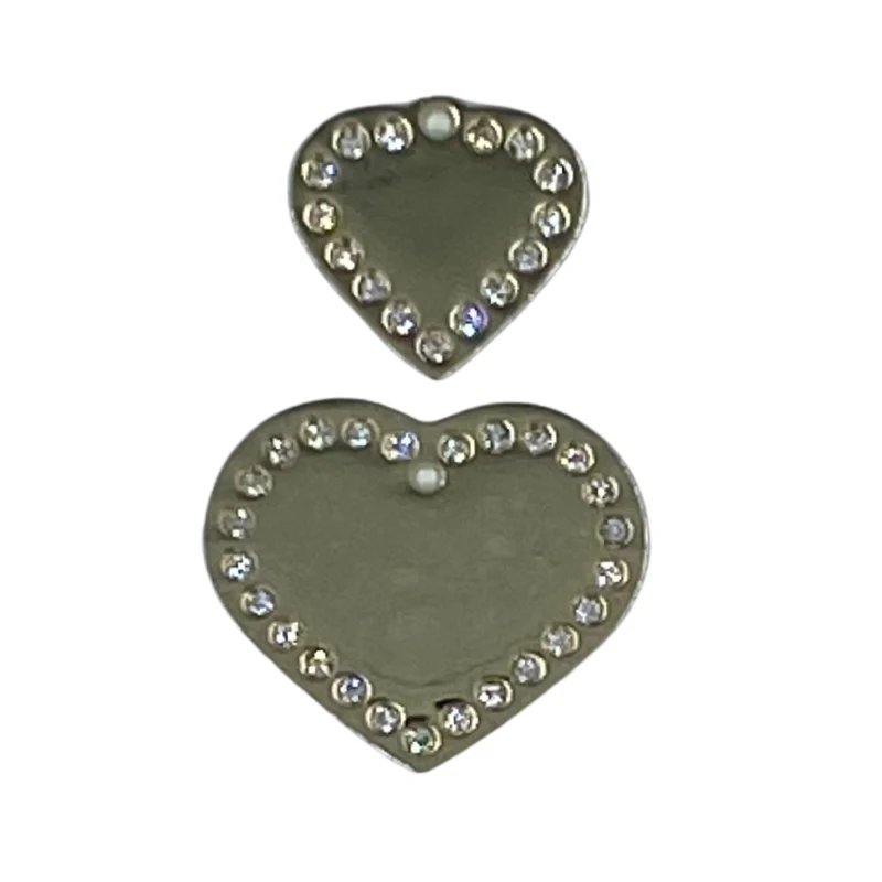 Médaille pour chien, forme de coeur doré avec bijou