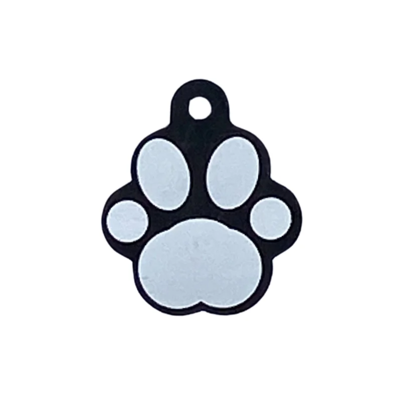 Médaille pour chien, forme de patte noir