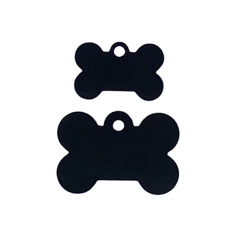 Médaille pour chien, forme d’os couleur noir