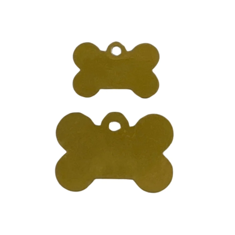 Médaille pour chien, forme d’os couleur or