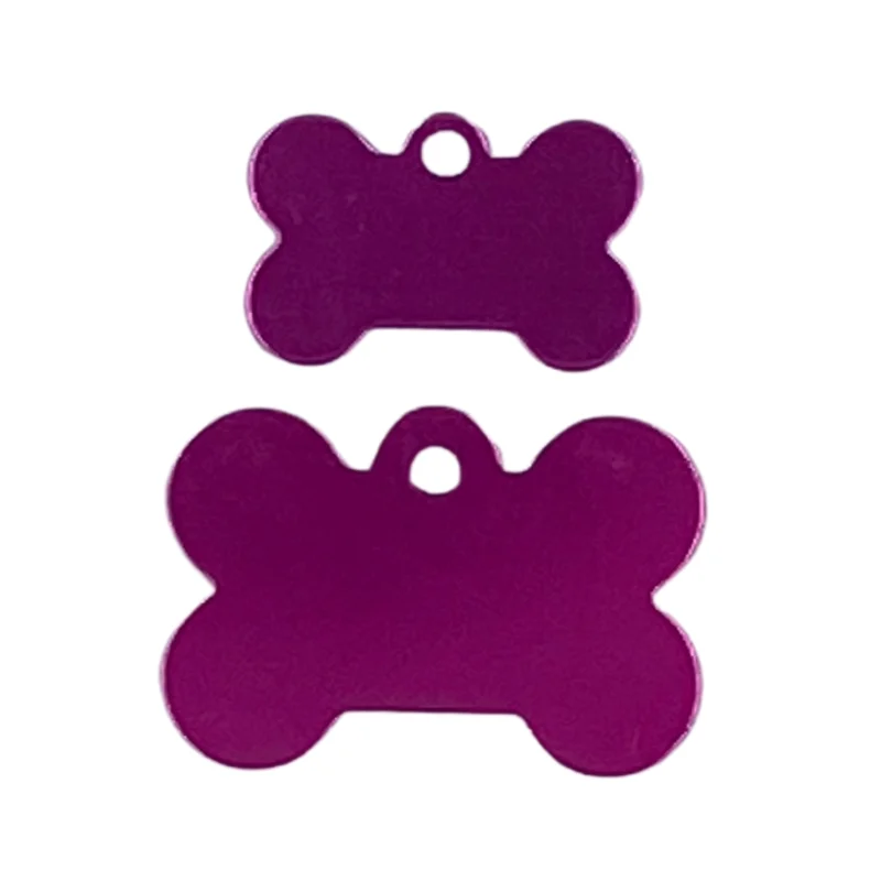 Médaille pour chien, forme d’os couleur rose