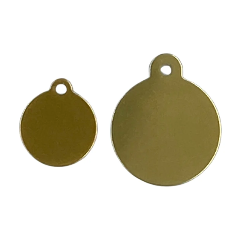 Médaille ronde pour chien, couleur or