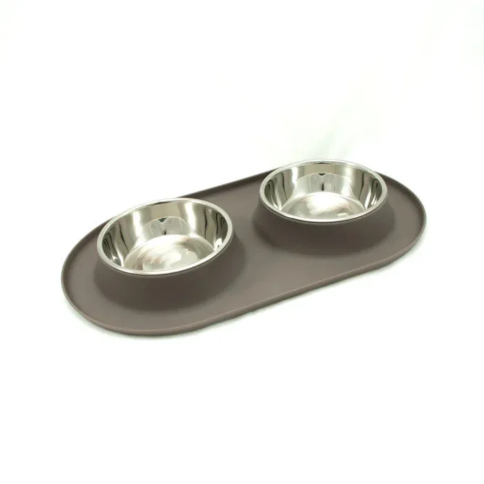 MESSY MUTTS Bol Double Inox Base M Gris